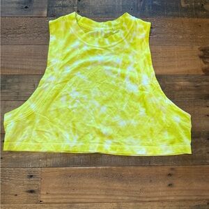 Lululemon Athletica Neon Yellow Tie-Dye Tank Top